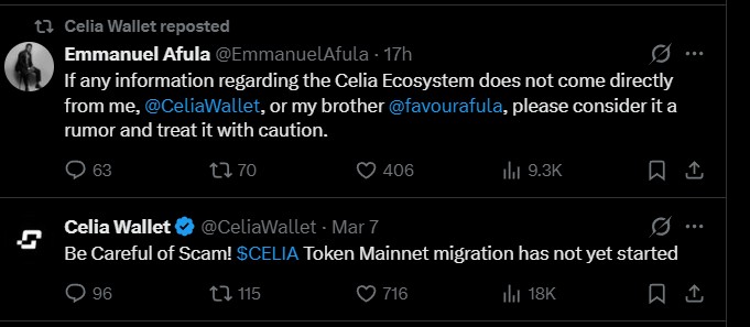 Celia Wallet Scam News and Migration update Celia Wallet Scam News and Migration update