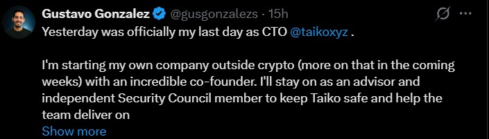 Taiko CTO Gustavo Gonzalez Steps Down to Build an AI Startup