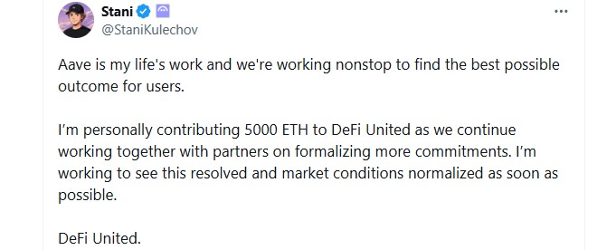 Stani Kulechov pledged 5,000 ETH to Kelp DAO Hack Relief Fund