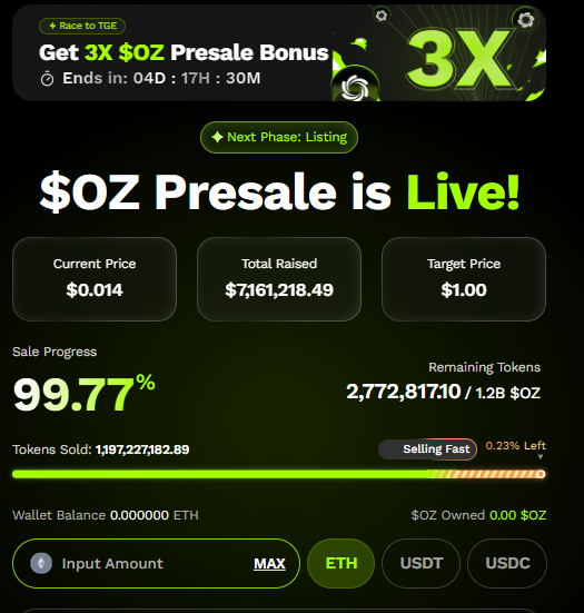Ozak AI Presale Details