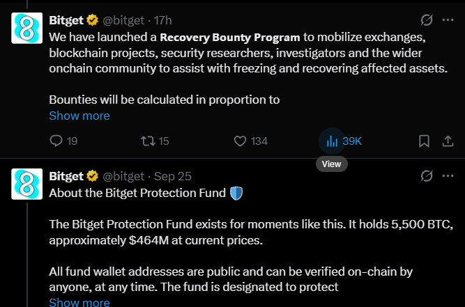 Bitget Launches 5% Recovery Bounty Program