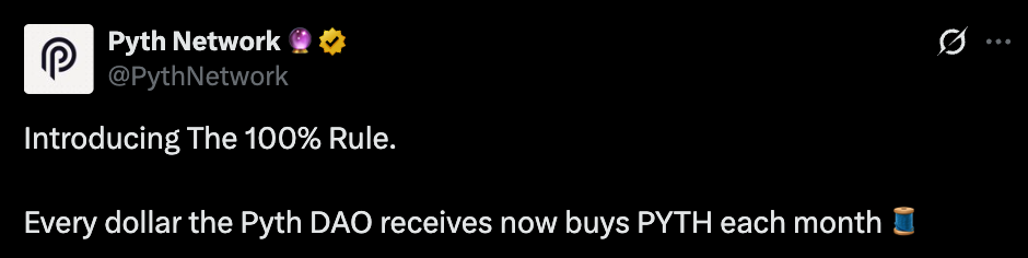 Pyth Network official tweet Pyth Network official tweet