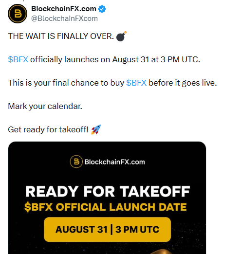 Blockchainfx launch date