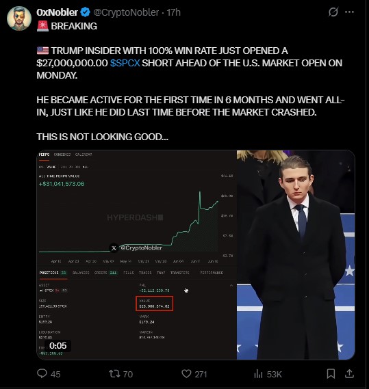 $27M Short Bet on SPCX