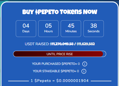 pepeto presale price pepeto presale price