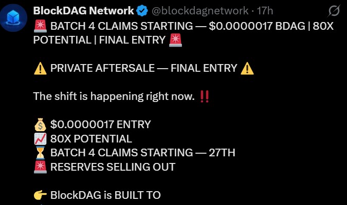 BlockDAG Listing Update