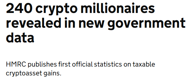 HMRC crypto millionaires £717M UK crypto gains 