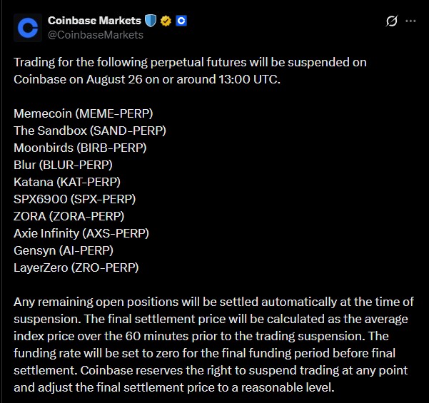 Coinbase to Halt Trading in Perpetual Futures