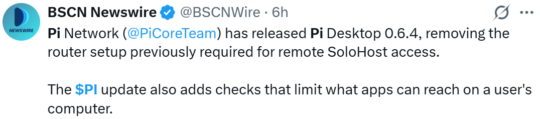 Pi Network News Today: Pi Desktop 0.6.4 Released