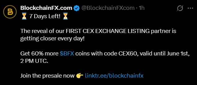 BlockchainFX presale ending BlockchainFX presale ending