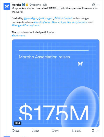Morpho Association Paradigm a16z official announcement 2026 Morpho Association Paradigm a16z official announcement 2026