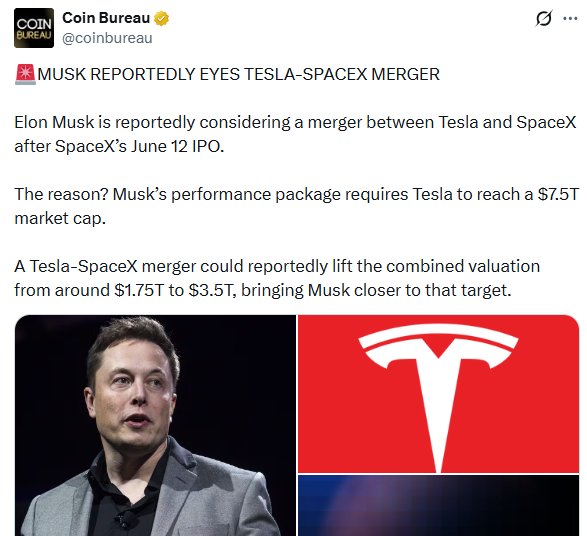 tesla spacex merger