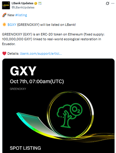 GREENOXXY connects a crypto token to a real-world cause