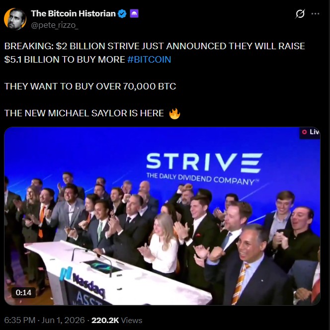 Strive, backed by Vivek Ramaswamy Bets on Bitcoin Strive, backed by Vivek Ramaswamy Bets on Bitcoin