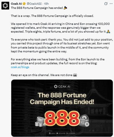 The 888 Fortune Campaign is now officially closed The 888 Fortune Campaign is now officially closed