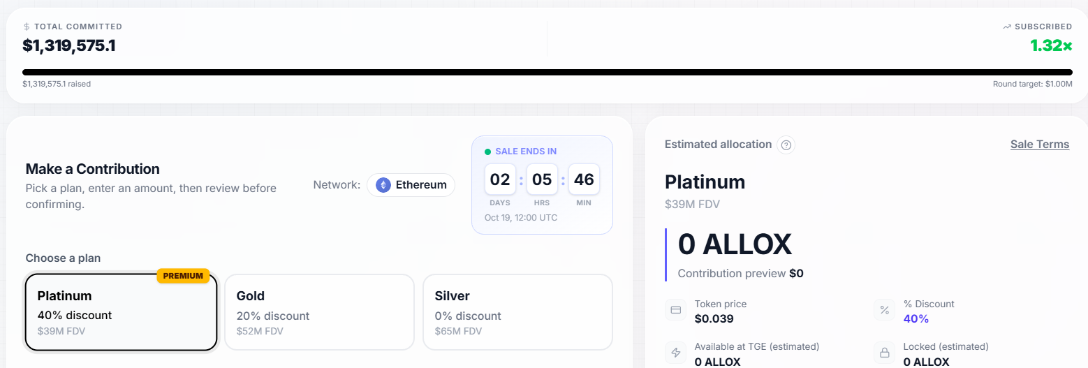 AlloX Token presale AlloX Token presale