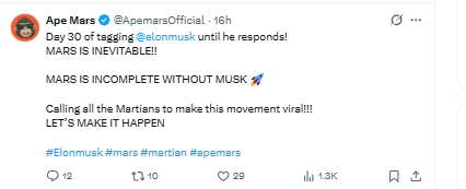 Apemars Elon Musk Listing
