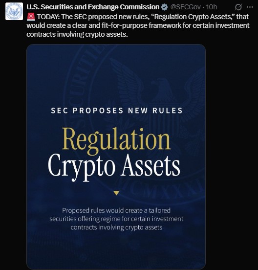 U.S. Securities and Exchange Commission has proposed Regulation Crypto Assets