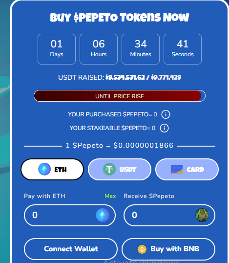 Pepeto Presale data