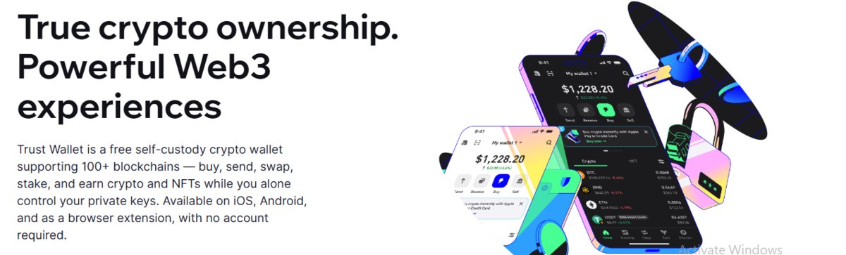 Official Trust wallet website showing details