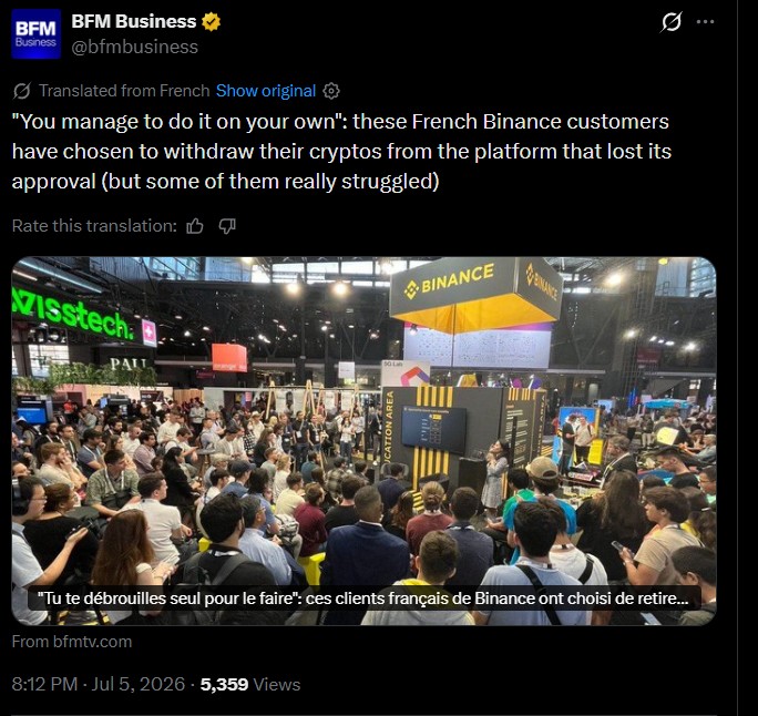 Binance stopped offering spot and margin trading in France Binance stopped offering spot and margin trading in France