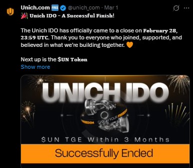 Unich IDO and listing