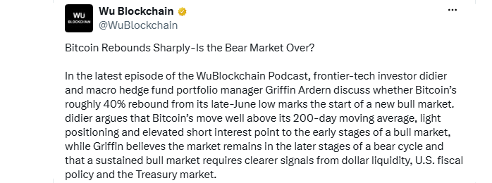 Wu Blockchain podcast focused on blockchain markets Wu Blockchain podcast focused on blockchain markets