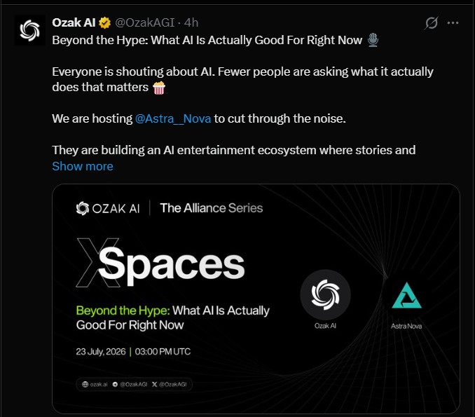 Ozak AI Astra Nova update