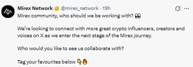 Official Mirex Network X account