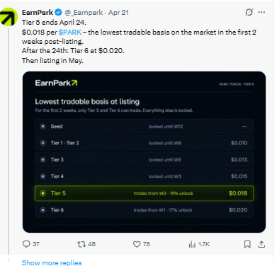 EarcnPark Officially announce TGE is in May