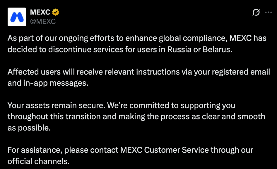 MEXC official Tweet MEXC official Tweet