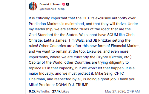 Trump Backs CFTC Prediction Markets Trump Backs CFTC Prediction Markets