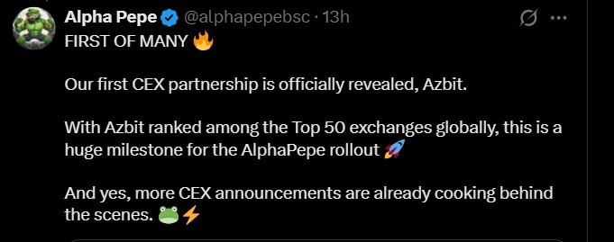 AlphaPepe Azbit listing AlphaPepe Azbit listing