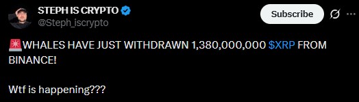 whales withdrew 1,380,000,000 tokens from Binance