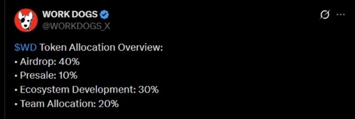 Work Dogs Tokenomics