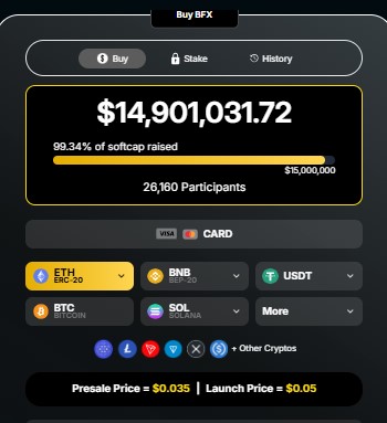 BlockchainFX $15M softcap update BlockchainFX $15M softcap update