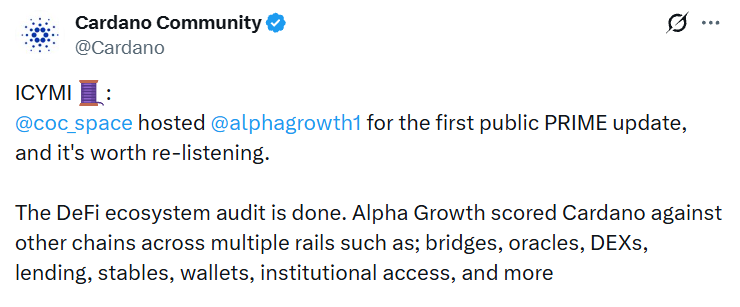 Cardano AlphaGrowth Update