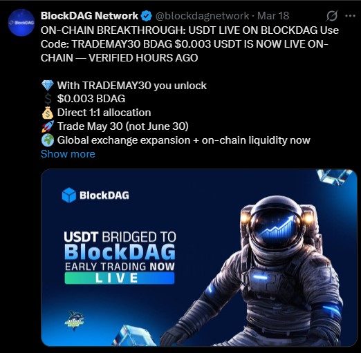 BlockDAG listing date