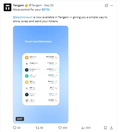 announced ETN support 