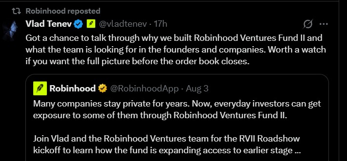 Robinhood Ventures Fund II (RVII) Robinhood Ventures Fund II (RVII)
