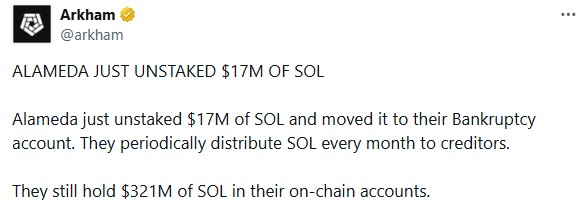 Arkham Intelligence SOL Unstaking Report