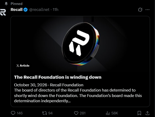 Recall Network Shutdown Recall Network Shutdown