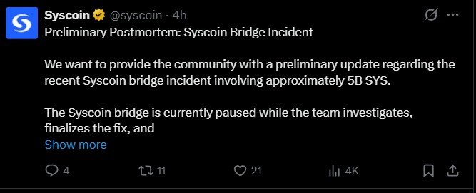 Syscoin Crypto Hack Update Syscoin Crypto Hack Update