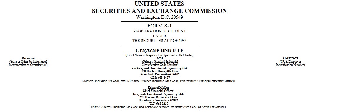 BNB ETF Filing BNB ETF Filing
