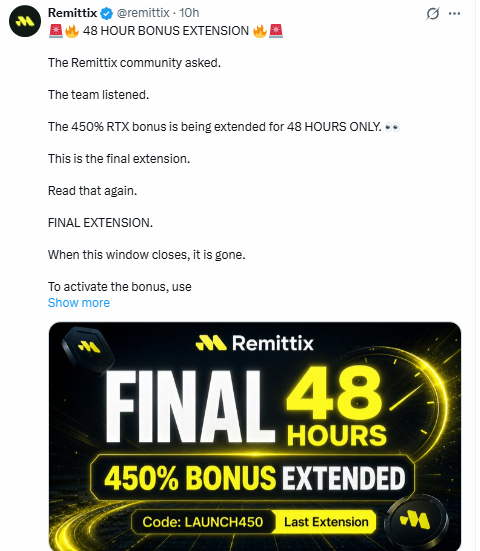 Remittix presale bonus LAUNCH450