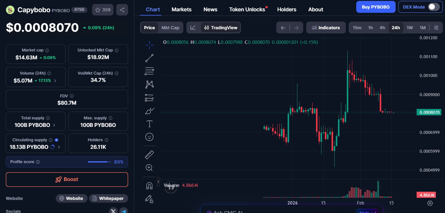 Capybobo Token Price Capybobo Token Price