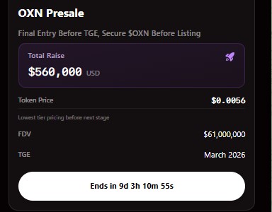 OXN Presale end date