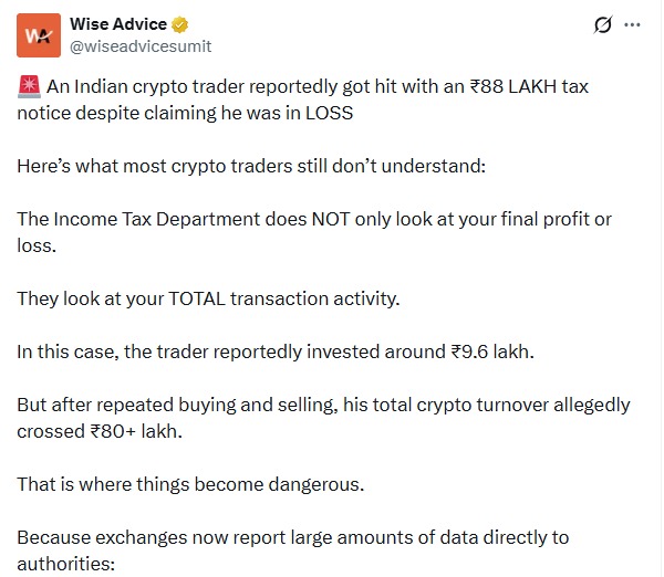 India Crypto Tax Notice Triggers India Crypto Tax Notice Triggers