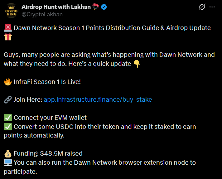 Dawn Network Airdrop Update