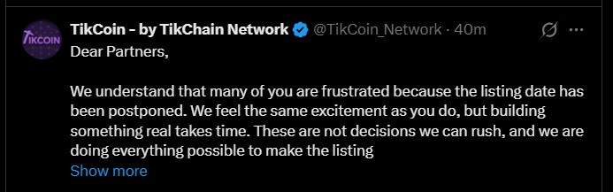 Tikcoin Network Latest News Tikcoin Network Latest News